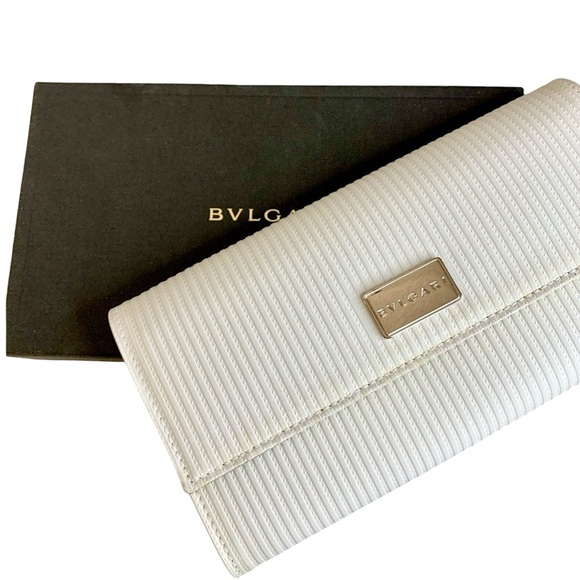 BULGARI Bvlgari RARE Gray/Cream Continental Long Wallet With Box - Picture 10 of 10